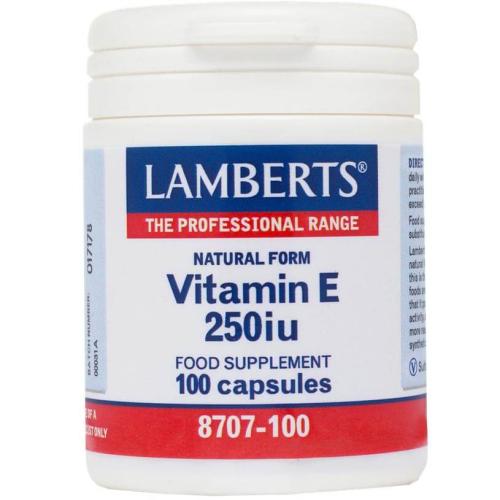 Lamberts Natural Form Vitamin E 250iu Συμπλήρωμα Διατροφής με Φυσική Βιταμίνη Ε 100caps